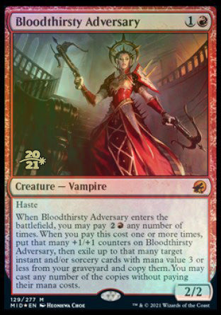 Bloodthirsty Adversary [Innistrad: Midnight Hunt Prerelease Promos] | PLUS EV GAMES 