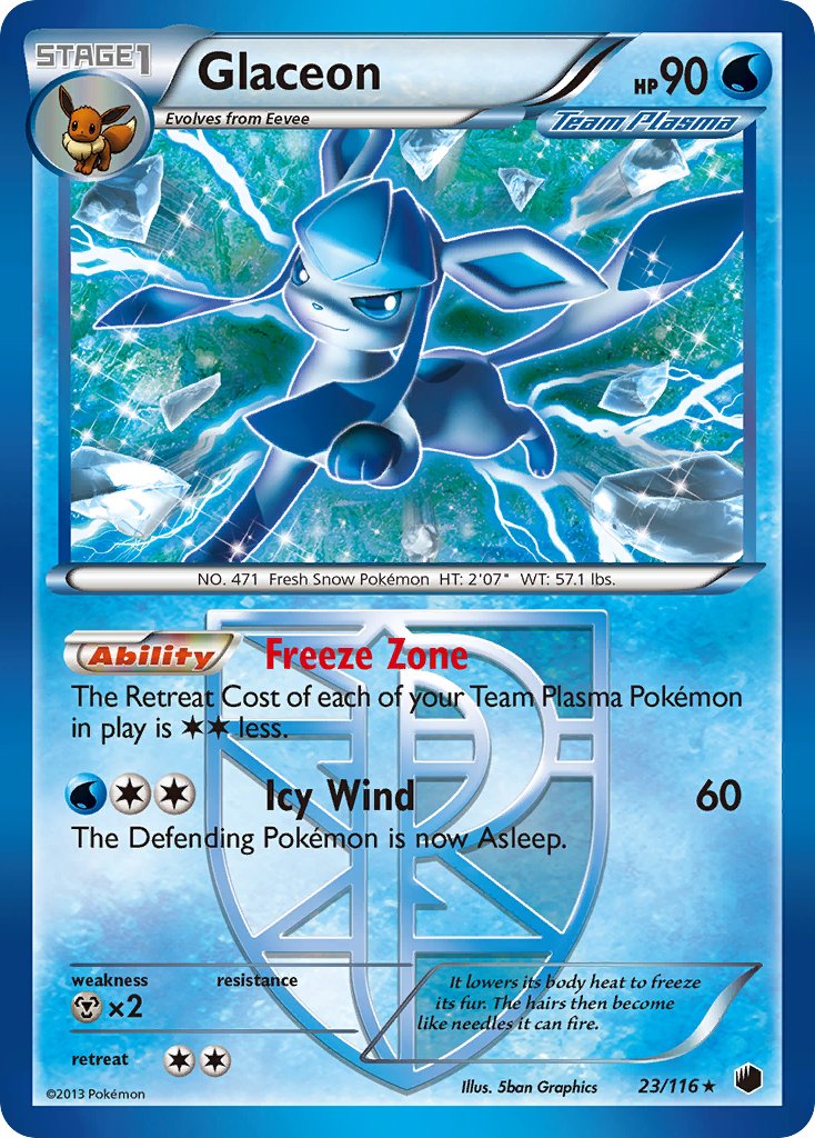 Glaceon (23/116) (Theme Deck Exclusive) [Black & White: Plasma Freeze] | PLUS EV GAMES 