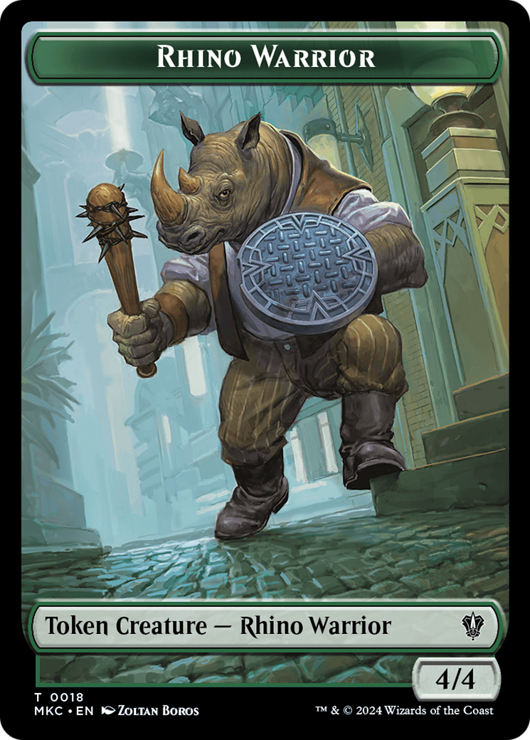 Thopter // Rhino Warrior Double-Sided Token [Murders at Karlov Manor Commander Tokens] | PLUS EV GAMES 