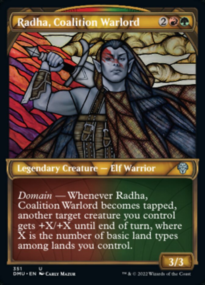 Radha, Coalition Warlord (Showcase Textured) [Dominaria United] | PLUS EV GAMES 