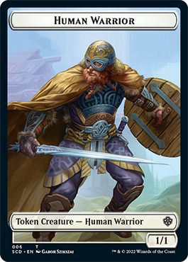 Saproling // Human Warrior Double-Sided Token [Starter Commander Decks] | PLUS EV GAMES 