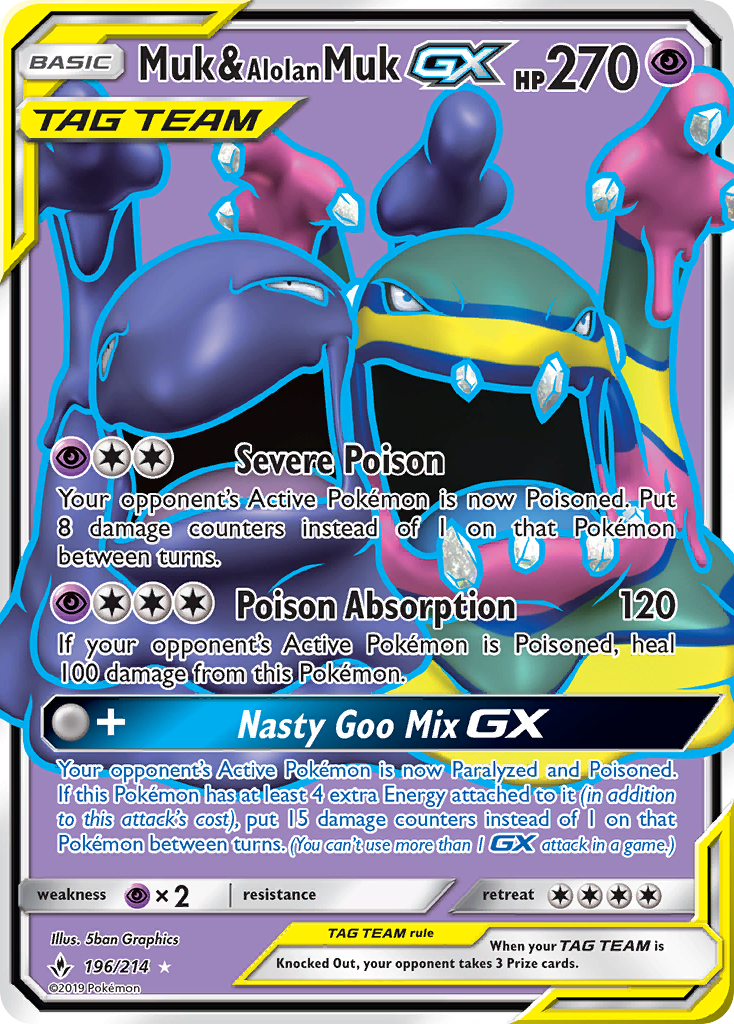 Muk & Alolan Muk GX (196/214) [Sun & Moon: Unbroken Bonds] | PLUS EV GAMES 