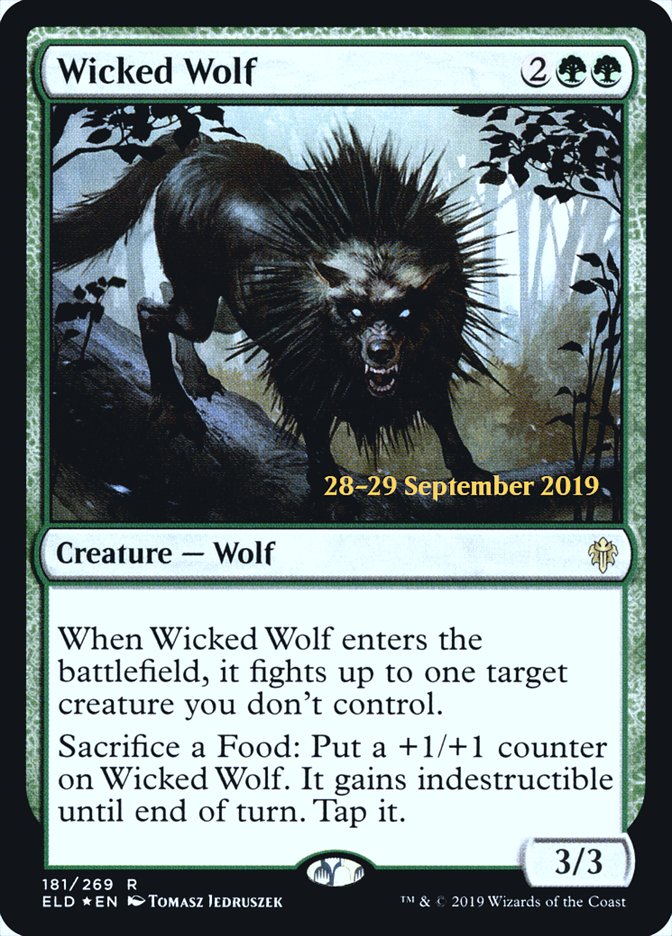 Wicked Wolf  [Throne of Eldraine Prerelease Promos] | PLUS EV GAMES 