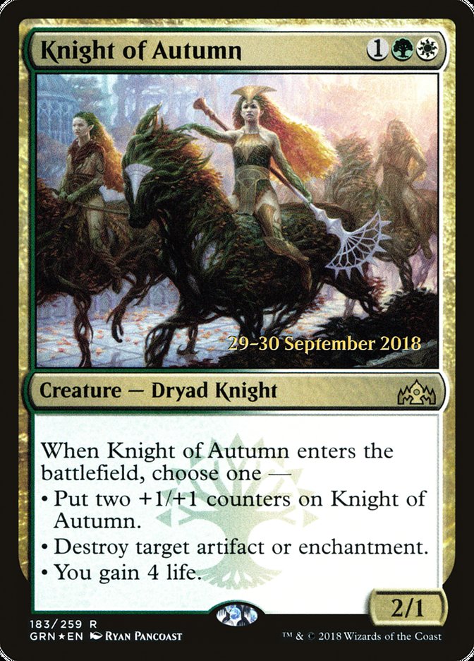 Knight of Autumn  [Guilds of Ravnica Prerelease Promos] | PLUS EV GAMES 