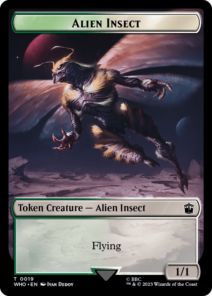 Alien Salamander // Alien Insect Double-Sided Token [Doctor Who Tokens] | PLUS EV GAMES 