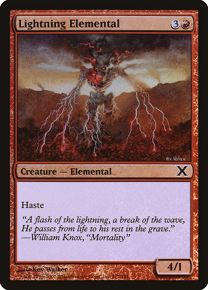 Lightning Elemental (Premium Foil) [Tenth Edition] | PLUS EV GAMES 