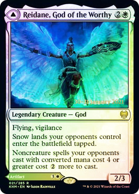 Reidane, God of the Worthy // Valkmira, Protector's Shield  [Kaldheim Prerelease Promos] | PLUS EV GAMES 