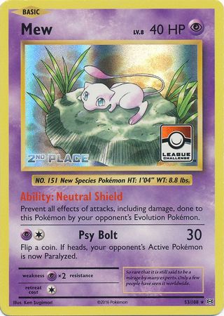 Mew (53/108) (League Promo 2nd Place) [XY: Evolutions] | PLUS EV GAMES 