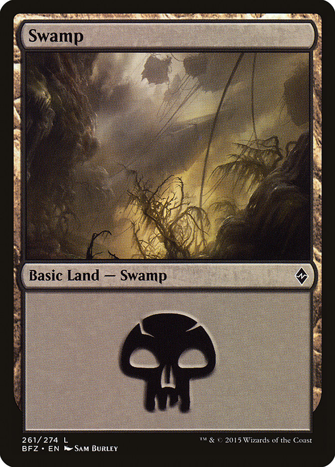 Swamp (261a) [Battle for Zendikar] | PLUS EV GAMES 