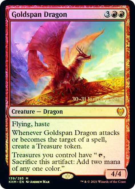 Goldspan Dragon  [Kaldheim Prerelease Promos] | PLUS EV GAMES 