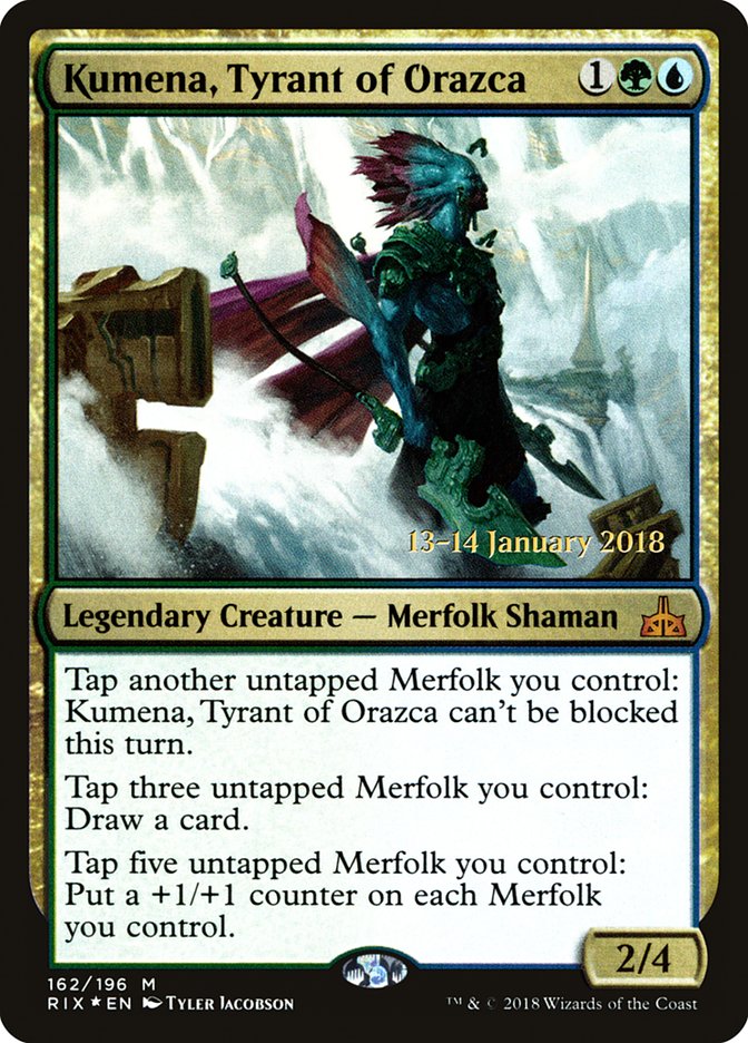 Kumena, Tyrant of Orazca [Rivals of Ixalan Prerelease Promos] | PLUS EV GAMES 