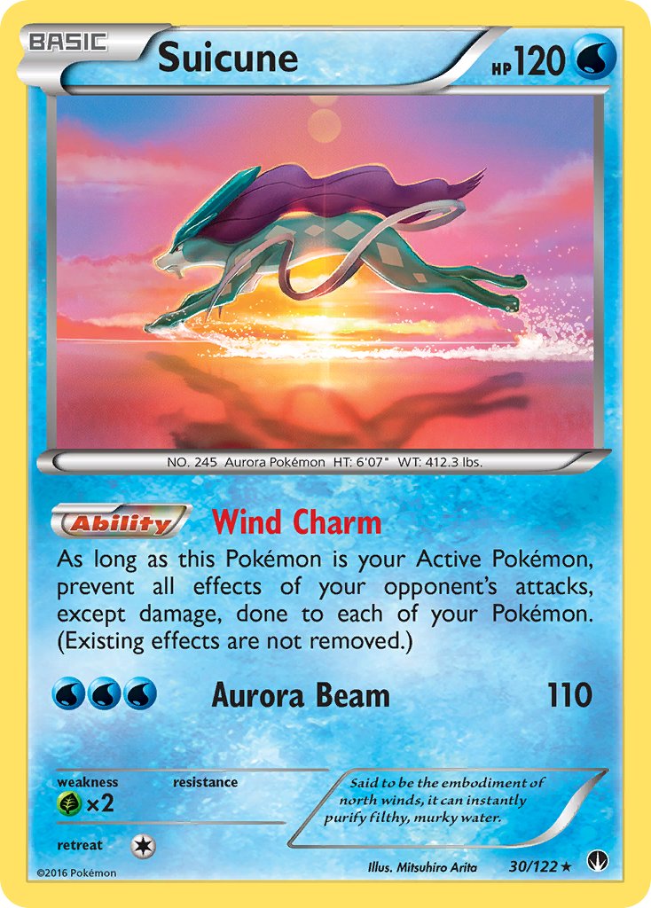 Suicune (30/122) (Cosmos Holo) (Blister Exclusive) [XY: BREAKpoint] | PLUS EV GAMES 