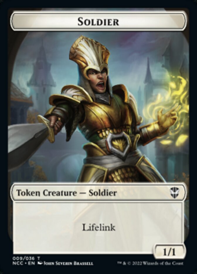 Soldier (09) // Cat Beast Double-sided Token [Streets of New Capenna Commander Tokens] | PLUS EV GAMES 