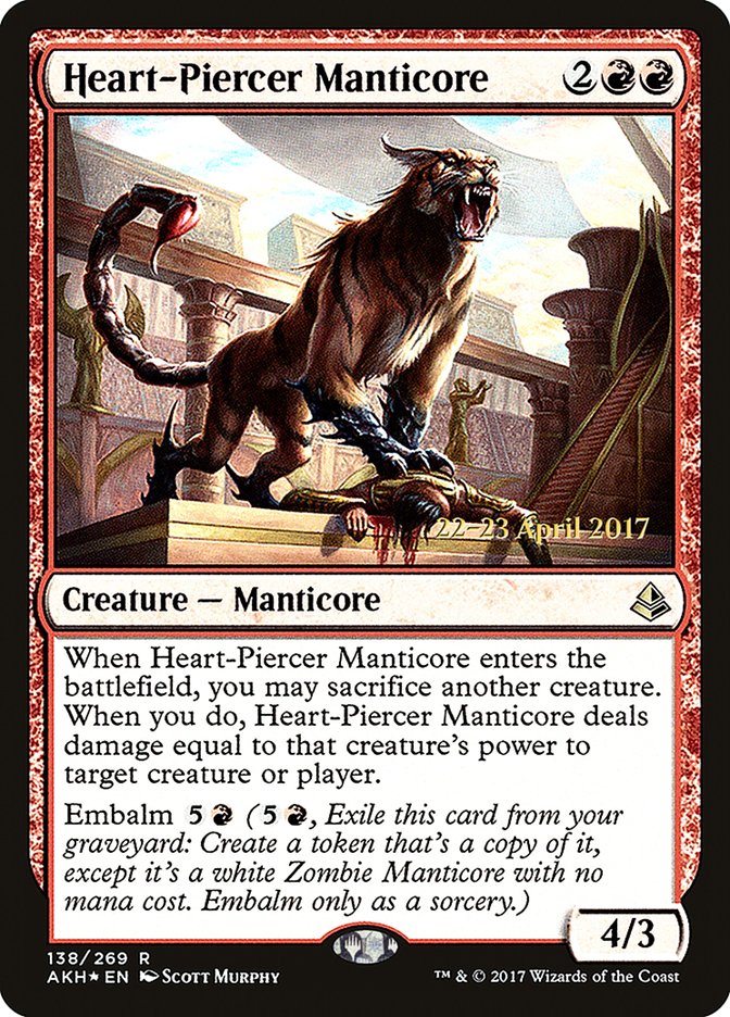 Heart-Piercer Manticore  [Amonkhet Prerelease Promos] | PLUS EV GAMES 