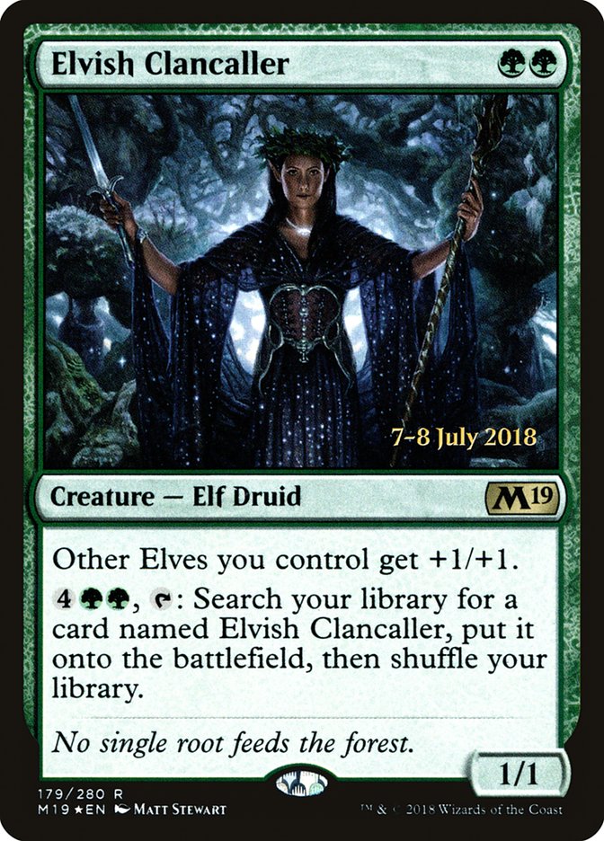 Elvish Clancaller  [Core Set 2019 Prerelease Promos] | PLUS EV GAMES 