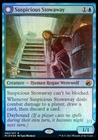 Suspicious Stowaway // Seafaring Werewolf [Innistrad: Midnight Hunt Prerelease Promos] | PLUS EV GAMES 