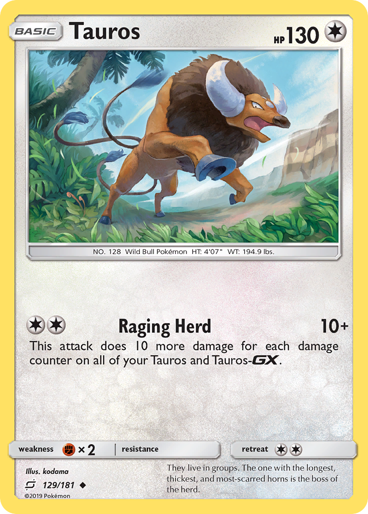 Tauros (129/181) [Sun & Moon: Team Up] | PLUS EV GAMES 