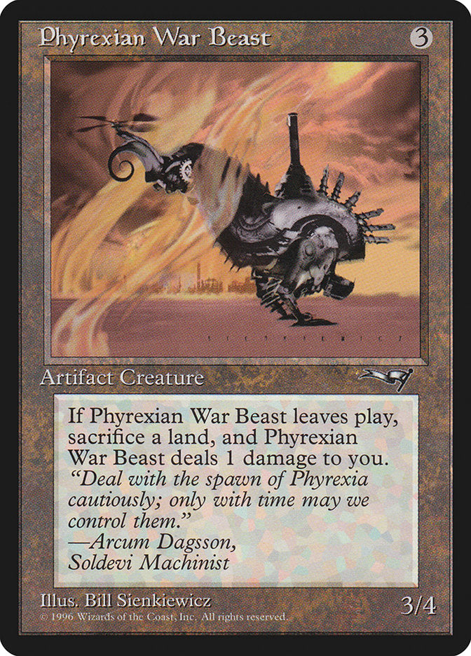 Phyrexian War Beast (Signature on Right) [Alliances] | PLUS EV GAMES 