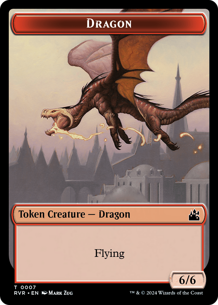 Spirit (0018) // Dragon Double-Sided Token [Ravnica Remastered Tokens] | PLUS EV GAMES 