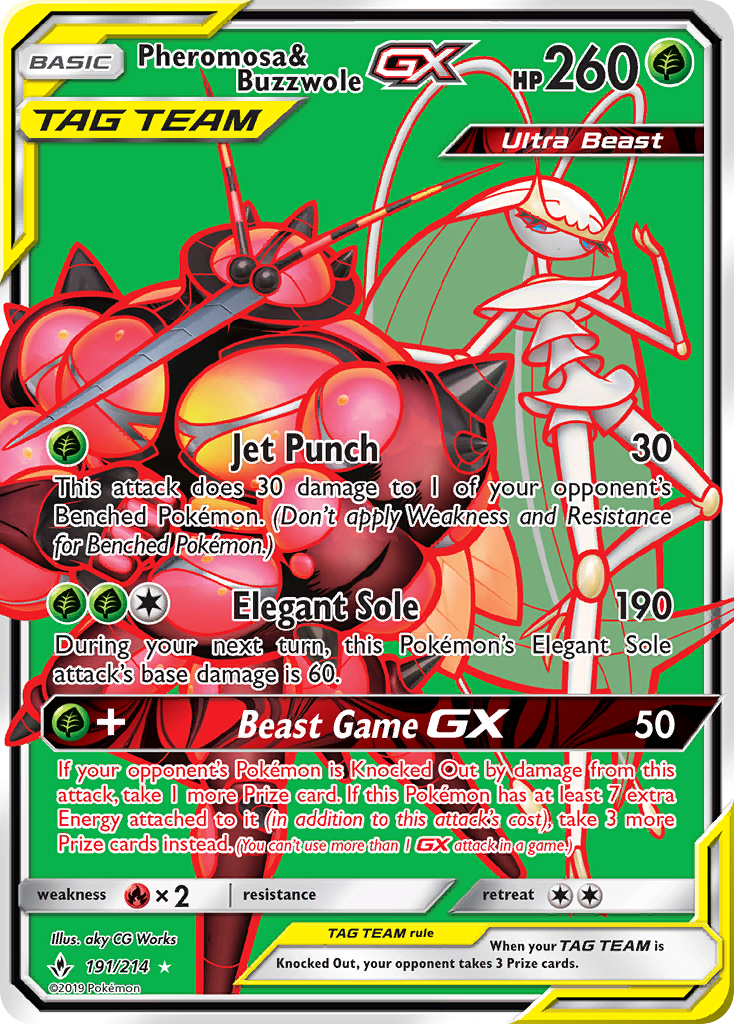 Pheromosa & Buzzwole GX (191/214) [Sun & Moon: Unbroken Bonds] | PLUS EV GAMES 