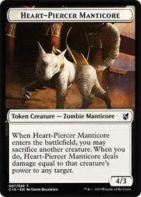 Heart-Piercer Manticore // Dragon Double-sided Token [Commander 2019 Tokens] | PLUS EV GAMES 