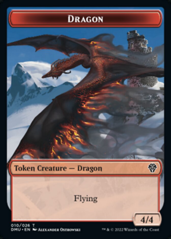 Bird (002) // Dragon Double-sided Token [Dominaria United Tokens] | PLUS EV GAMES 