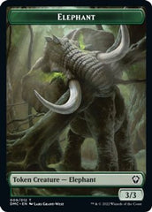 Elephant // Treasure Double-sided Token [Dominaria United Commander Tokens] | PLUS EV GAMES 