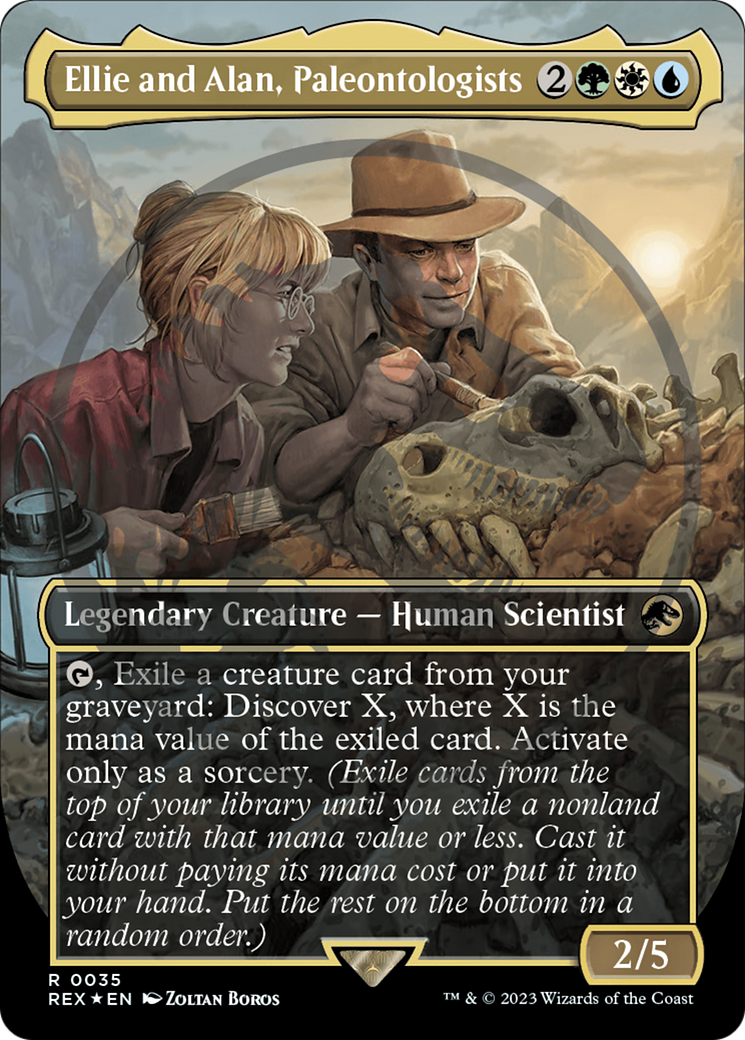 Ellie and Alan, Paleontologists Emblem (Borderless) [Jurassic World Collection Tokens] | PLUS EV GAMES 