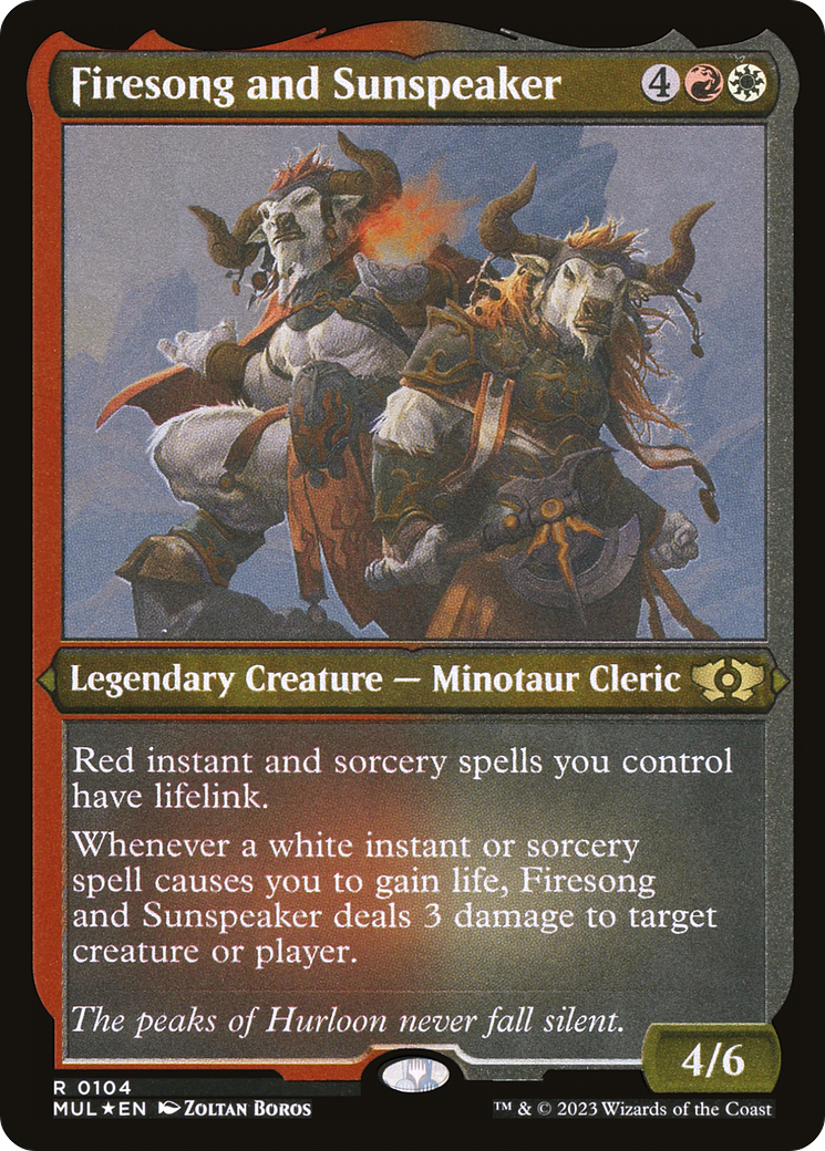 Firesong and Sunspeaker (Foil Etched) [Multiverse Legends] | PLUS EV GAMES 