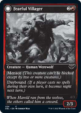 Fearful Villager // Fearsome Werewolf [Innistrad: Double Feature] | PLUS EV GAMES 