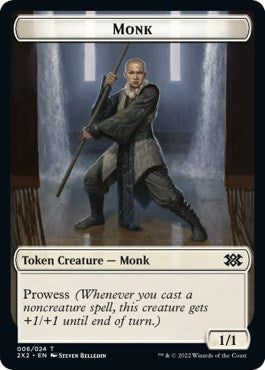 Wrenn and Six Emblem // Monk Double-sided Token [Double Masters 2022 Tokens] | PLUS EV GAMES 