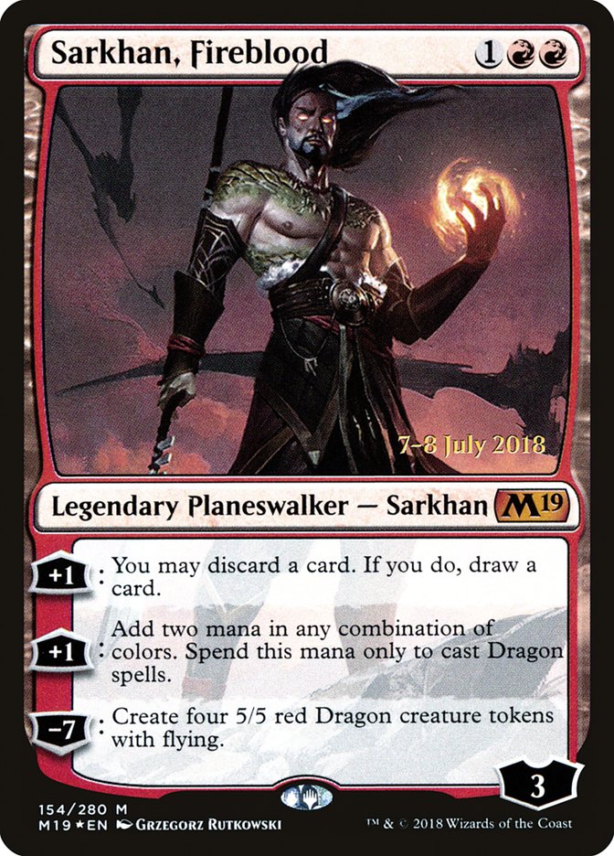 Sarkhan, Fireblood  [Core Set 2019 Prerelease Promos] | PLUS EV GAMES 