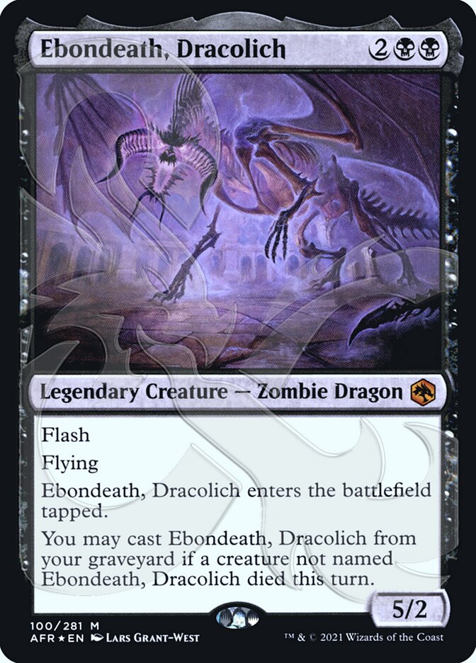 Ebondeath, Dracolich (Ampersand Promo) [Dungeons & Dragons: Adventures in the Forgotten Realms Promos] | PLUS EV GAMES 