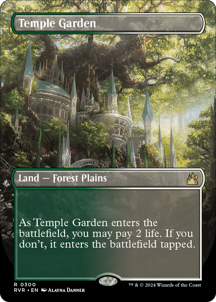 Temple Garden (Borderless) [Ravnica Remastered] | PLUS EV GAMES 