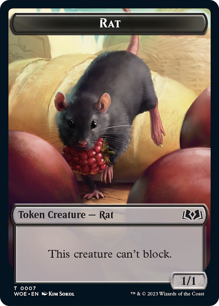 Rat // Food (0011) Double-Sided Token [Wilds of Eldraine Tokens] | PLUS EV GAMES 