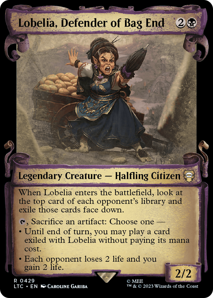Lobelia, Defender of Bag End [The Lord of the Rings: Tales of Middle-Earth Commander Showcase Scrolls] | PLUS EV GAMES 