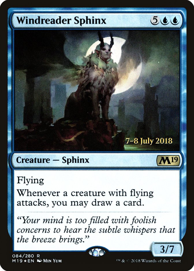 Windreader Sphinx  [Core Set 2019 Prerelease Promos] | PLUS EV GAMES 