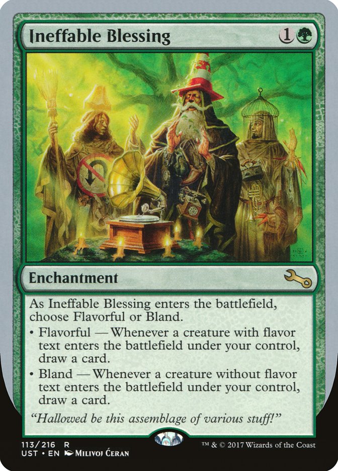 Ineffable Blessing ("choose Flavorful or Bland") [Unstable] | PLUS EV GAMES 