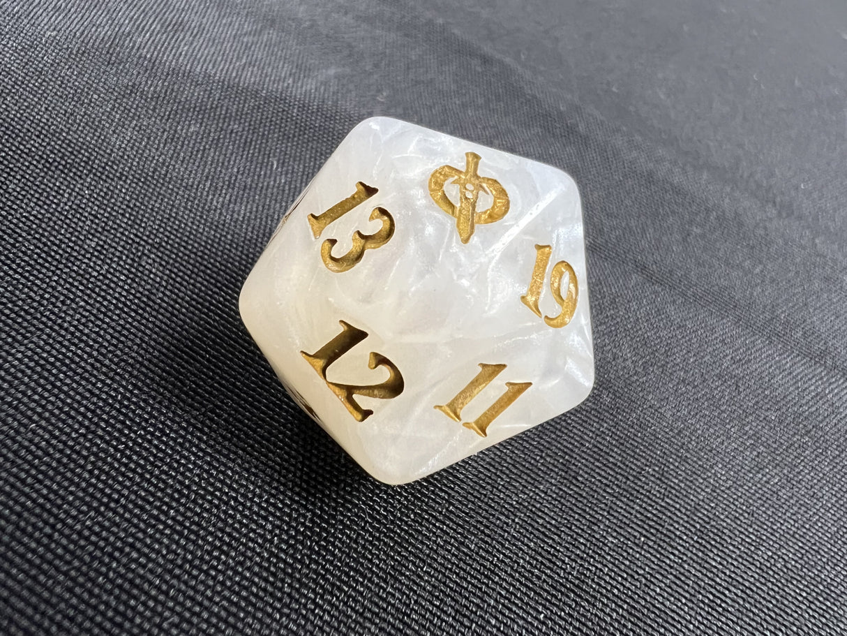 March of the Machine Gold on Pearl Oversized Spindown Die