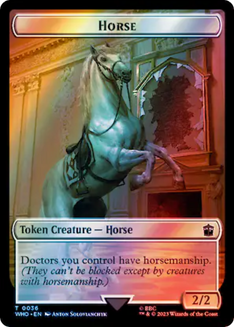 Horse // Alien Salamander Double-Sided Token (Surge Foil) [Doctor Who Tokens] | PLUS EV GAMES 