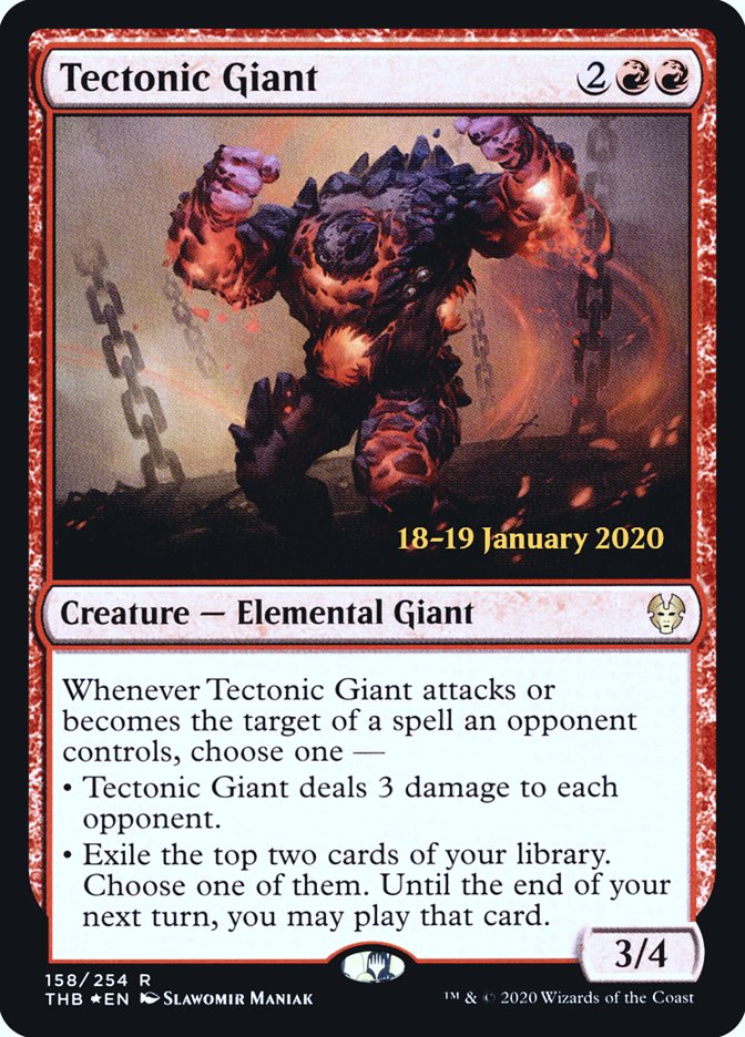 Tectonic Giant [Theros Beyond Death Prerelease Promos] | PLUS EV GAMES 