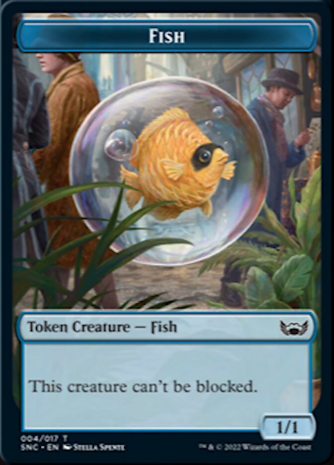 Fish // Wizard Double-sided Token [Streets of New Capenna Tokens] | PLUS EV GAMES 