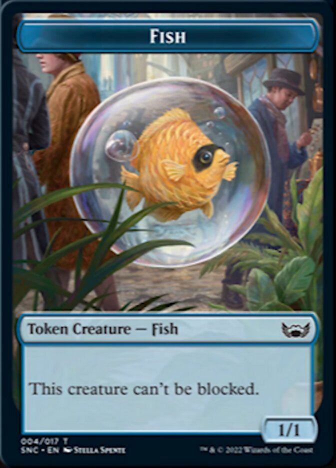 Clue // Fish Double-sided Token [Streets of New Capenna Commander Tokens] | PLUS EV GAMES 