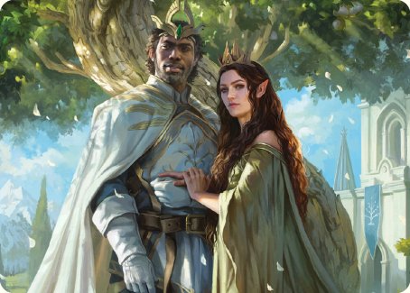 Aragorn and Arwen, Wed Art Card [The Lord of the Rings: Tales of Middle-earth Art Series] | PLUS EV GAMES 