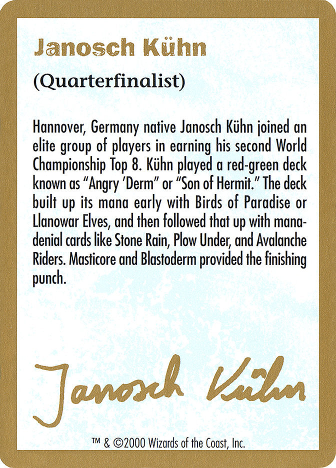 Janosch Kühn Bio (2000) [World Championship Decks 2000] | PLUS EV GAMES 