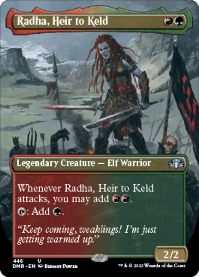 Radha, Heir to Keld (Borderless Alternate Art) [Dominaria Remastered] | PLUS EV GAMES 