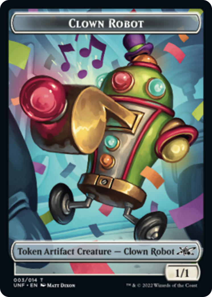 Clown Robot (003) // Food (010) Double-sided Token [Unfinity Tokens] | PLUS EV GAMES 