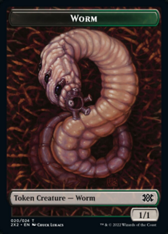 Worm // Knight Double-sided Token [Double Masters 2022 Tokens] | PLUS EV GAMES 