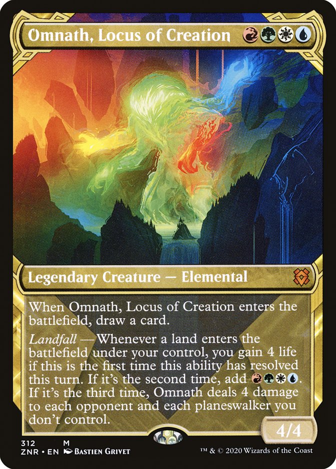 Omnath, Locus of Creation (Showcase) [Zendikar Rising Extended Art] | PLUS EV GAMES 