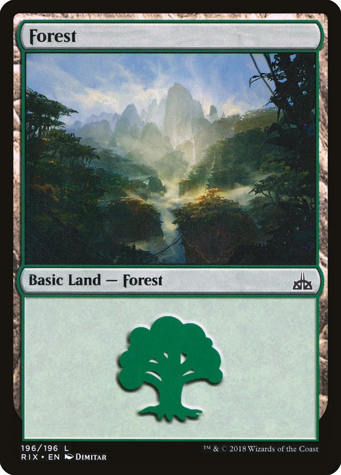 Forest (196) [Rivals of Ixalan] | PLUS EV GAMES 